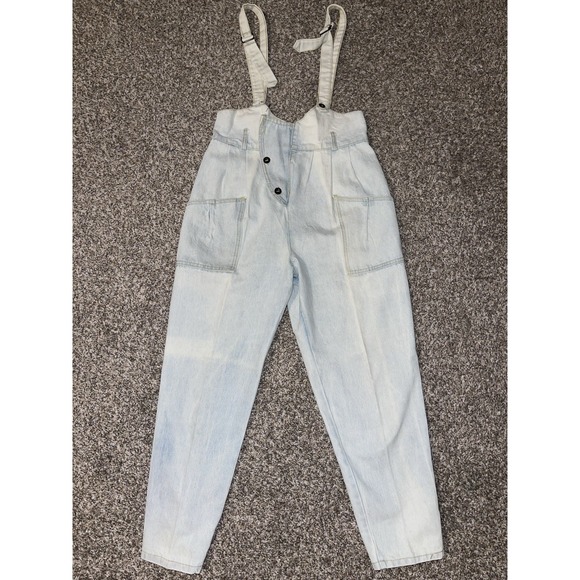 Swatch Denim - Vintage 80s 90s SWAT Light Acid Wash Denim Jeans Jumpsuit Overalls Size 9